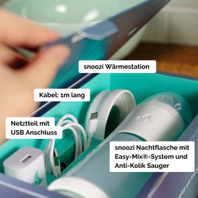 snoozi-Nachtflasche-mit-Flaschenwarmer-pakungsinhalt