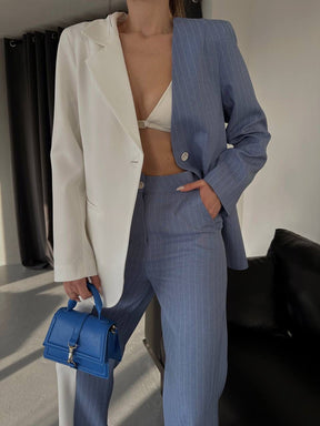 6x Colour Anzug Set Blue & White