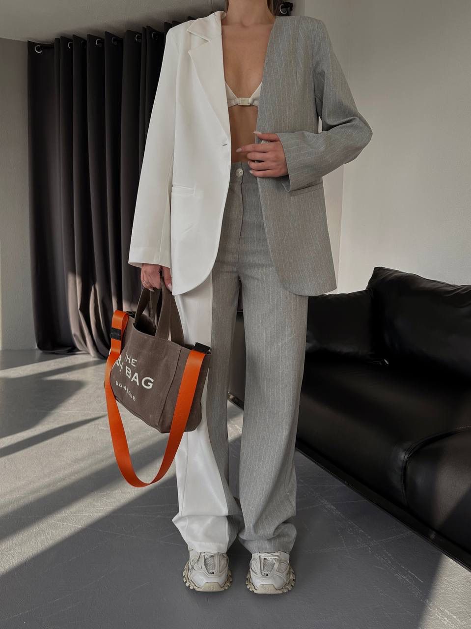 6x Colour Anzug Set Grey & White